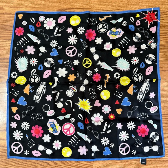 Echo Accessories - Echo Retro Print 100% Silk Bandana Scarf